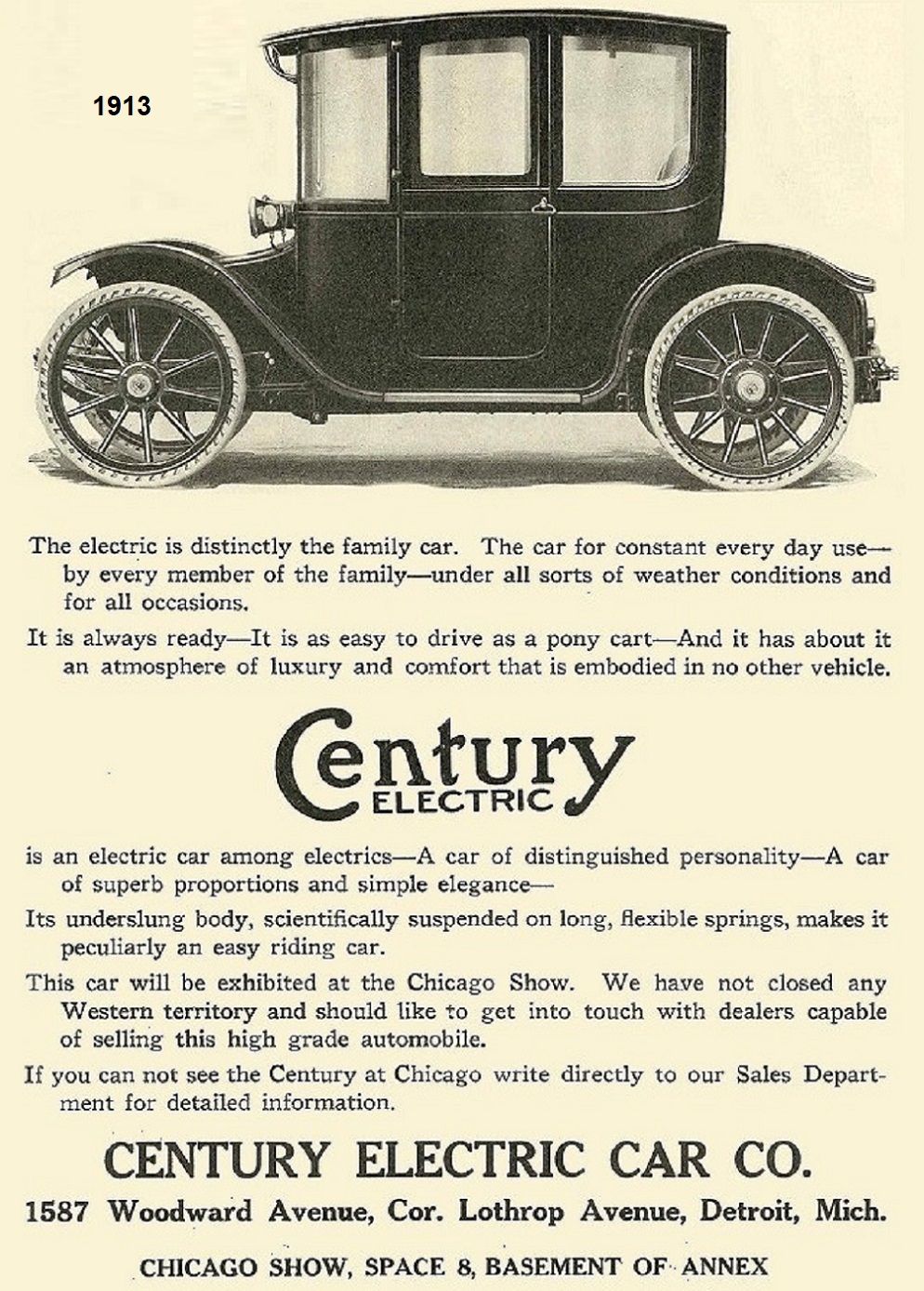 1913 Century Electric Car Co. Detroit